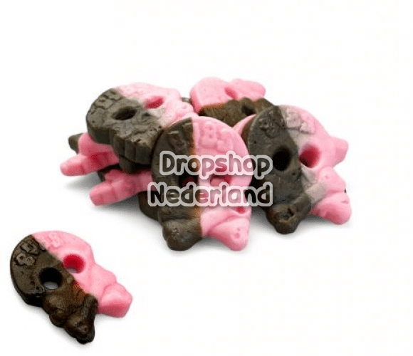 Bubs Foam Rasberry Liquorice Skulls 500 gram